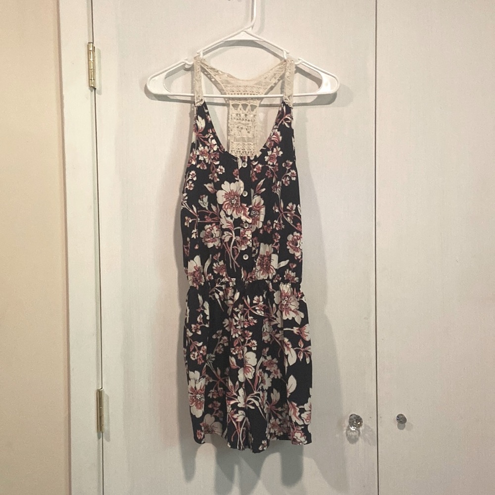 Peach Love Floral Romper